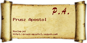 Prusz Apostol névjegykártya